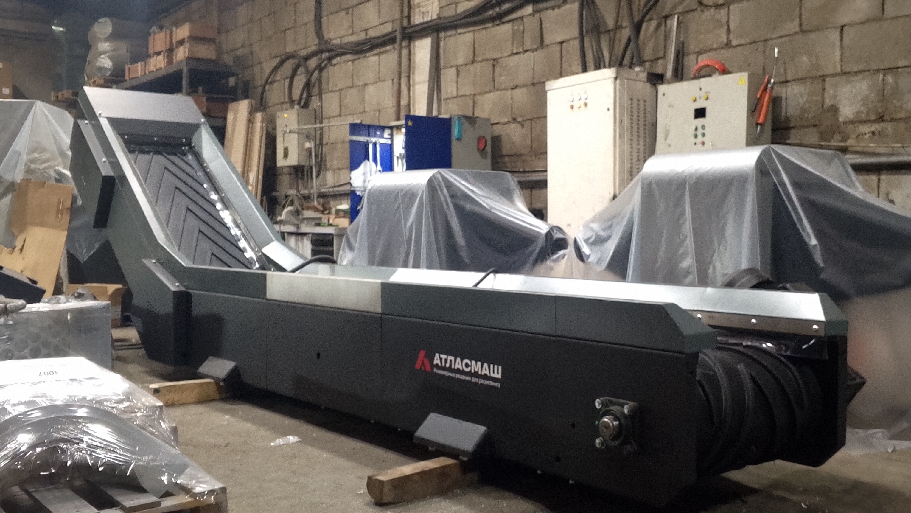 Конвейер ленточный L образный